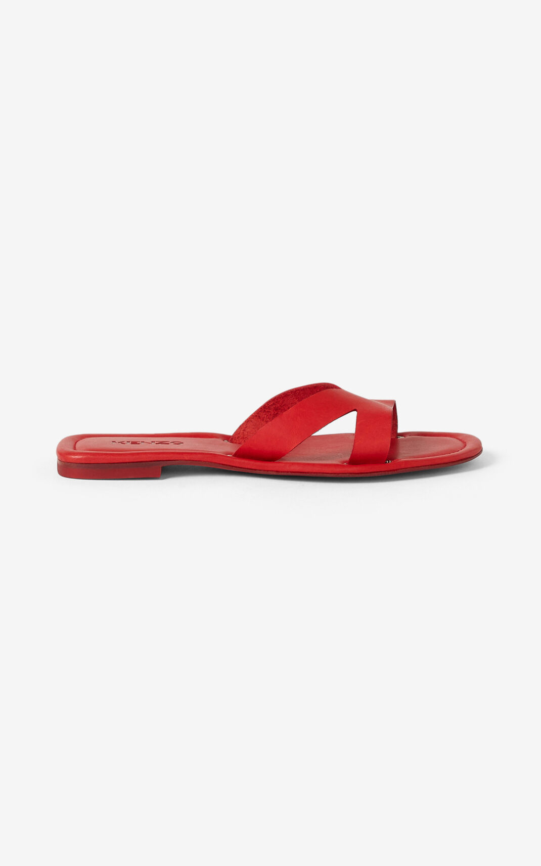 Mules Kenzo OPANKA flat Cuir Femme Rouge | DPMH-85201